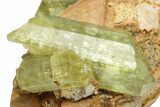 Lustrous, Yellow Apatite Crystals With Calcite - Morocco #221025-2